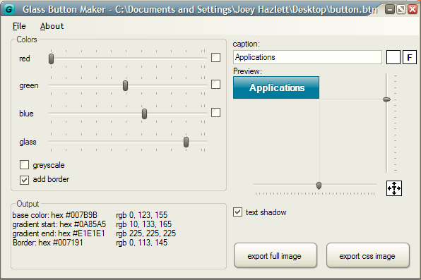 Glass Button Maker Main Interface Screenshot