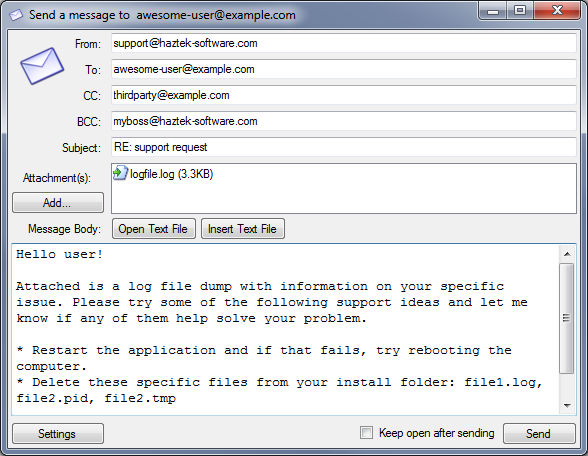 SMTP Mail Sender screenshot