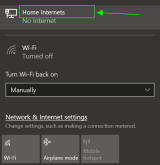 System tray network menu example