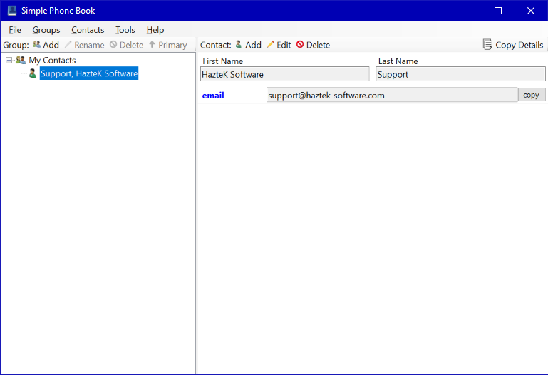simple phone book haztek software where can you get a phone book